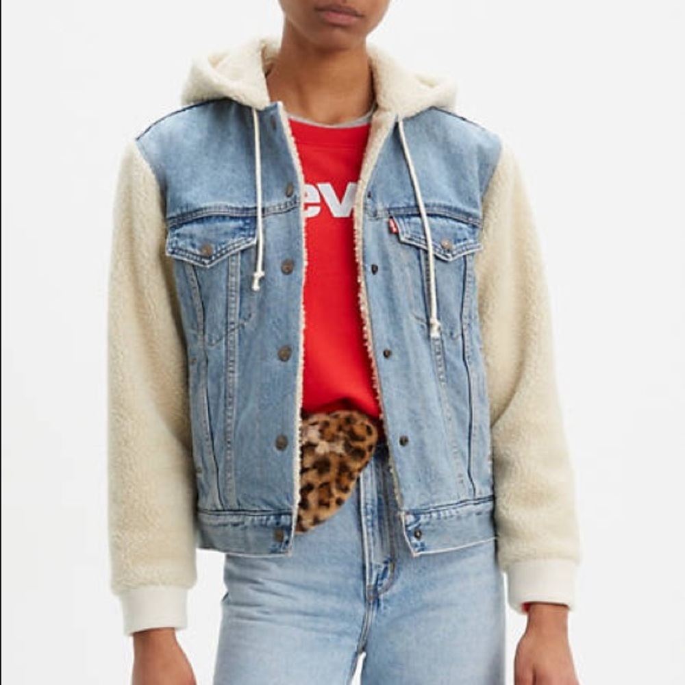 Ex-Boyfriend Hooded Sherpa Trucker Jacket